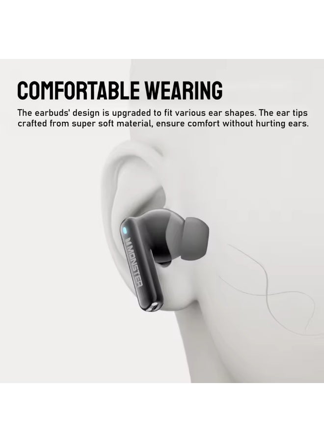Monster Aura FIT XT02 True Wireless Bluetooth Earphones with ANC Noise Cancellation, 26 Hours Playtime, Ergonomic Design, Hands-Free Clear Calls - Premium Sound Quality Pink - Image 4
